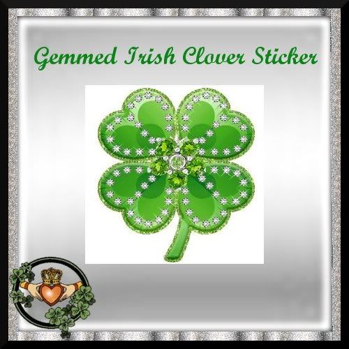 Gemmed Irish Clover Sticker SS