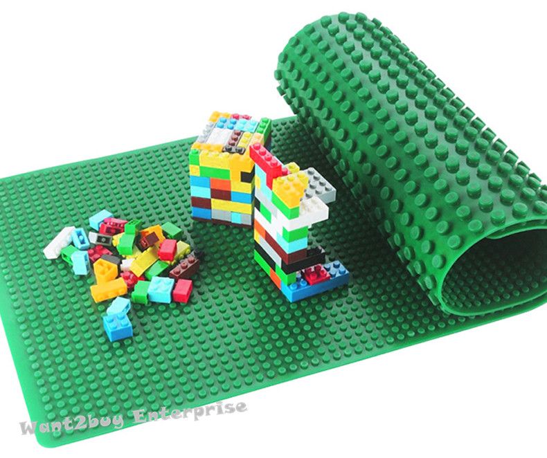Large Double Sided Silicone Lego Baseplate Mat Brick Building Roll Up