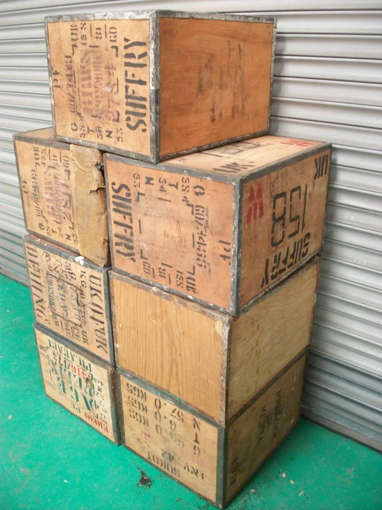 7x USED TEA CHEST STORAGE MOVING BOXES PACKING CRATES REMOVALS SHIPPING