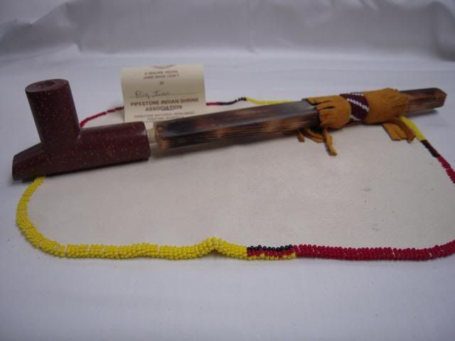 Plains Peace Pipe Native American Pipestone Catlinite ...